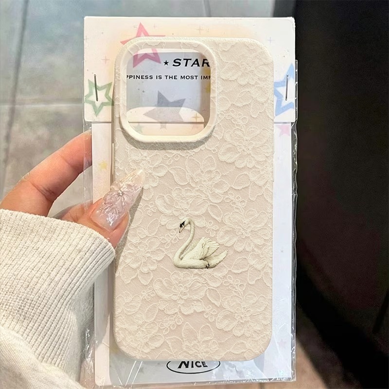 Lace Swan Pattern Lychee Textu - Apple Iphone 16 review and price