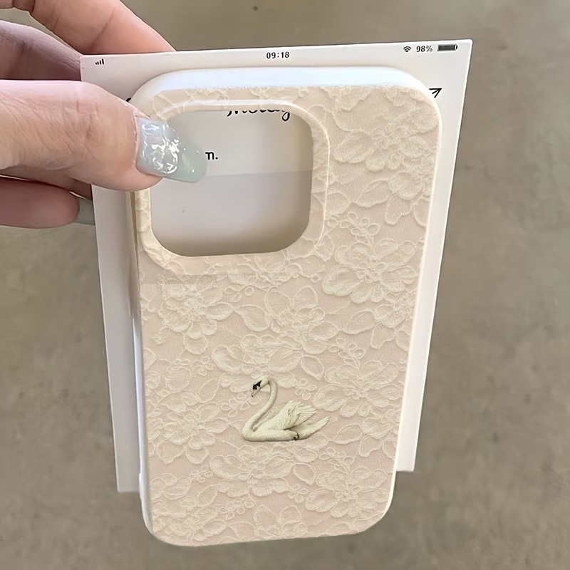 Lace Swan Pattern Lychee Textu - Apple Iphone 16 review and price